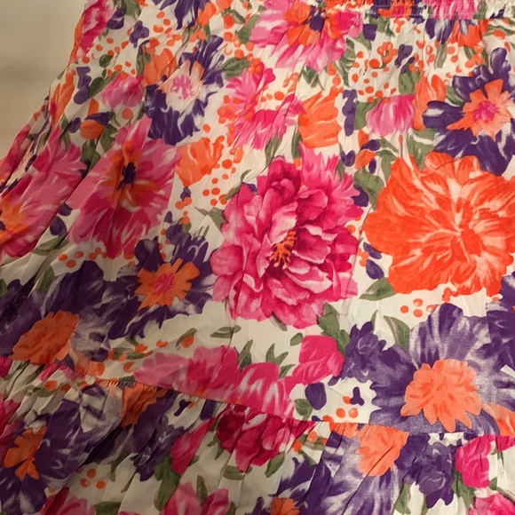 LOGENE Women's One Shoulder Summer Smocked Midi Dress floral large - Picture 8 of 8